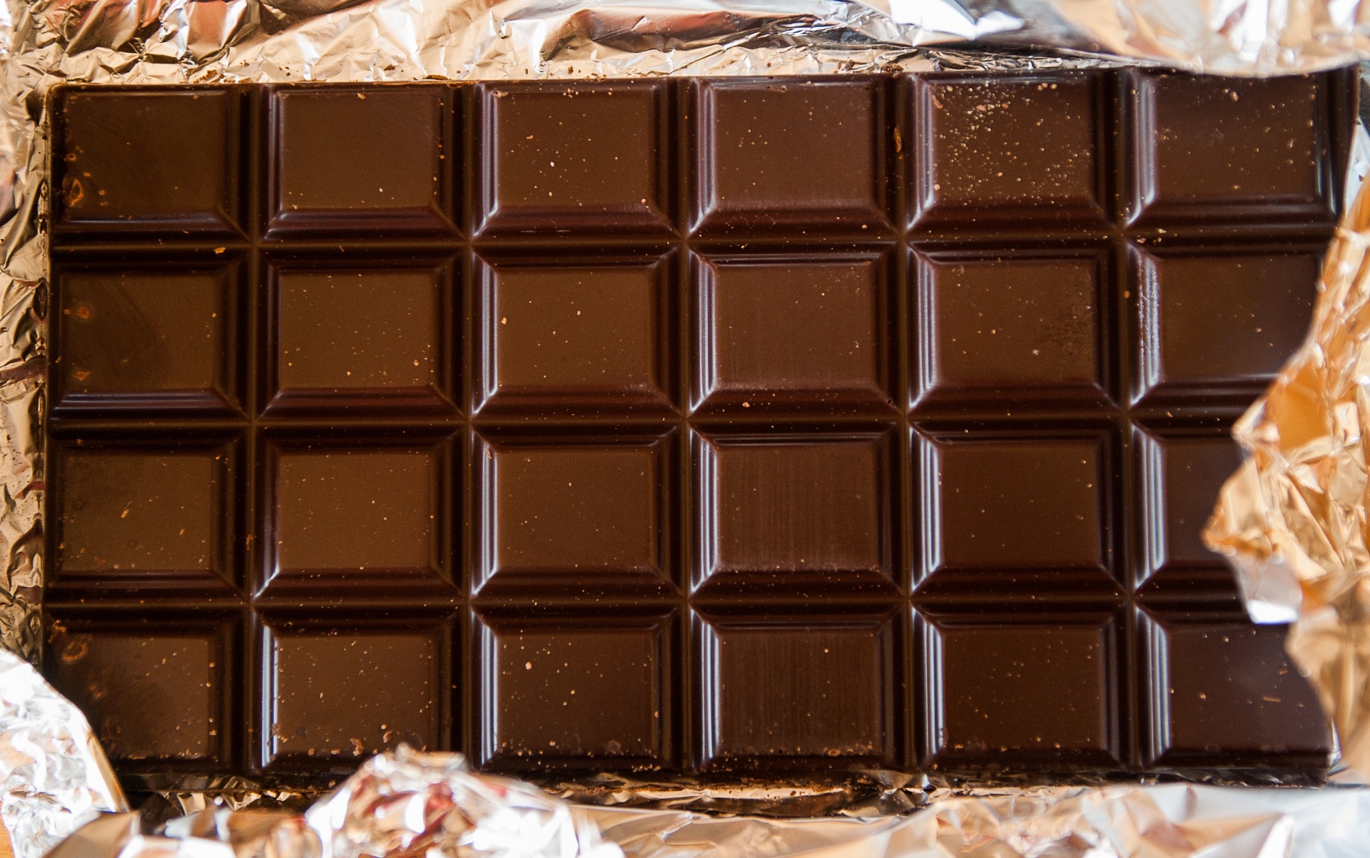 Chocolate Bar Laying on Foil
